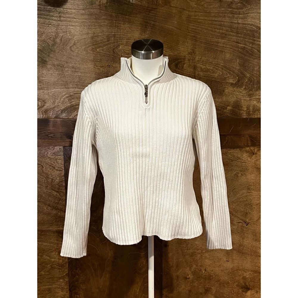 Ribbed Knit Quarter Zip‎ Pullover Sweater Mock Neck Long Sleeve Top